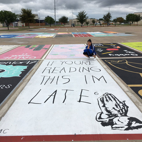 painted parking lot