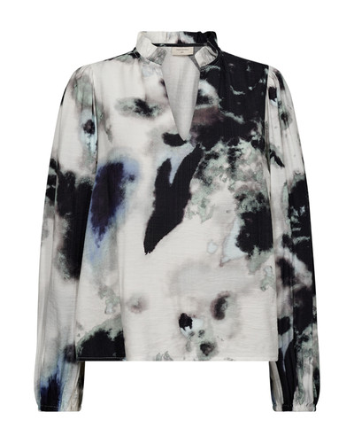packshot 1 205212 7391 Front 1 FQSILLA BLOUSE Black w. DUSTY TURQUOISE.jpg