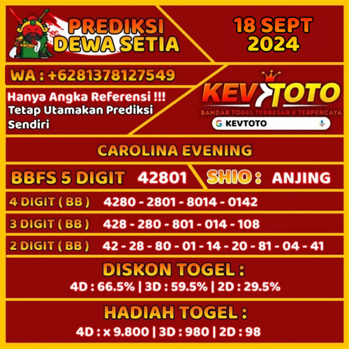 Prediksi Togel Toto 4D Carolina Evening Rabu 18 September 2024.jpg