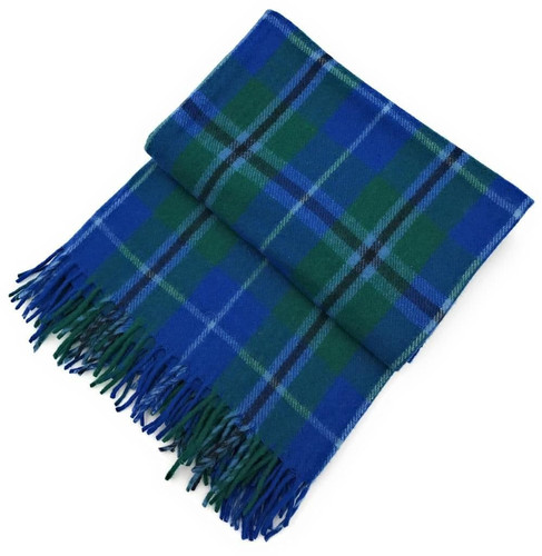 highland wool blend tartan blanket throw douglas blue tartan cosy living room accessory 9521 p.jpg