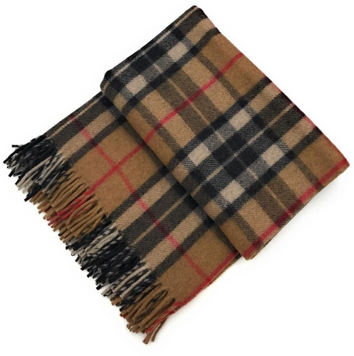 highland wool blend tartan blanket throw thomson camel tartan cosy living room accessory 7430 p.jpg