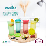 Medina Tropic Snap &#039;N Shake tumbler set Set Of 4 Madina