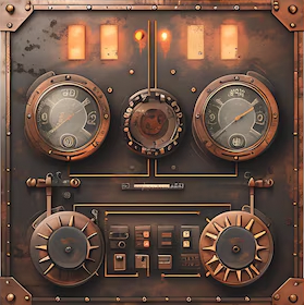 colorful industrial information board steampunk panel design with gau illustration trending item 102.png