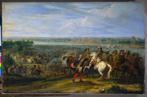 Meulen, Adam Frans van der Переправа через Рейн армии Людовика XIV 12 июня 1672, 1690, 103 cm х 159 