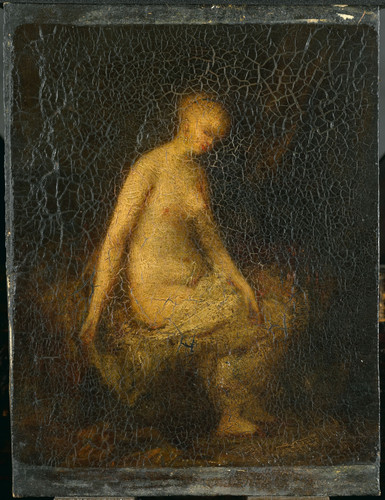 Michaud, Hippolyte Купание женщины, 1886, 21,5 cm х 16 cm, Картон, масло