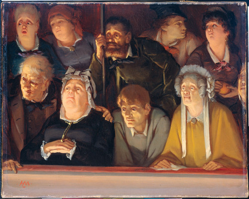 Michaud, Hippolyte Театральная публика, 1886, 22 cm x 27 cm, Холст, масло