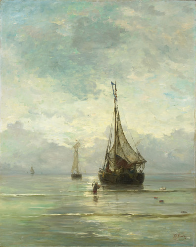 Mesdag, Hendrik Willem Спокойное море, 1900, 123,4 cm х 97,5 cm, Холст, масло