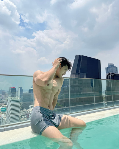 Photo by Fighter on August 03, 2024. May be an image of 1 person, underwear, pool and outdoors..jpg