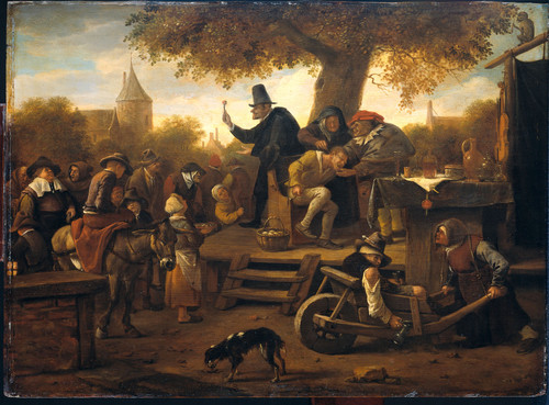 Steen, Jan Havicksz Шарлатан, 1660, 37,5 cm х 52 cm, Дерево, масло