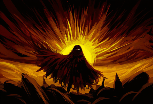 green red yellow daybreak distorted dark abstract painting background s 3485447745.png