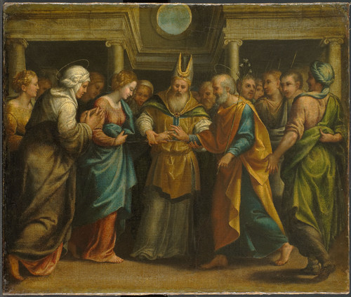 Unknown Брак Марии и Иосифа, 1549, 49,5 cm х 58,5 cm, Холст, масло