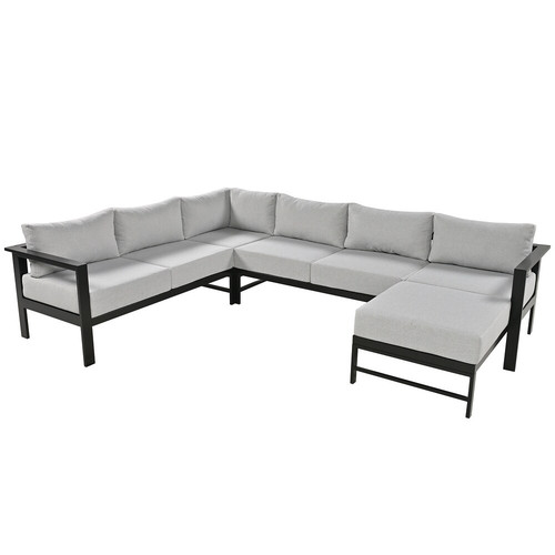 U Shaped 6 Seater Multi Person Outdoor Sofa Set, Suitable for Gardens, Backyards, and Balconies..jpg