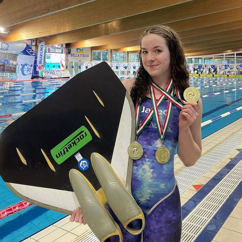 swim.fins268@ lizzy hr ( Ukraine ) win 3 Gold medals at Junior Finswimming World Cup , Lignano, Ital
