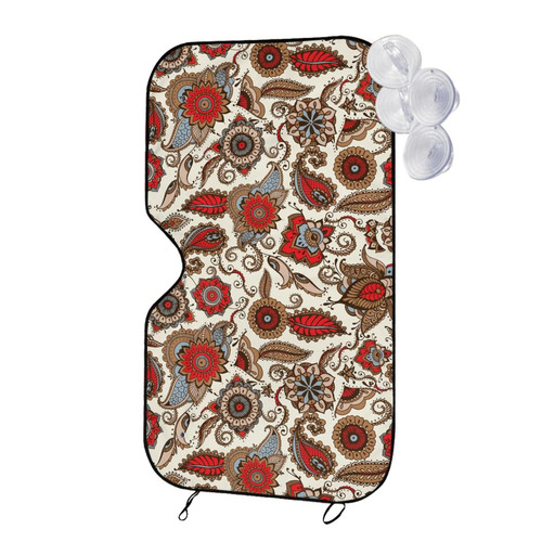 TEQUAN Sunshade for Car Windshield Traditional Colorful Paisley Floral Pattern Car Sun Shade 51 2 x .jpg