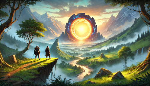 DALL·E 2024 06 17 02.03.11 A fantasy scene in a similar art style and color palette, depicting adven.jpg