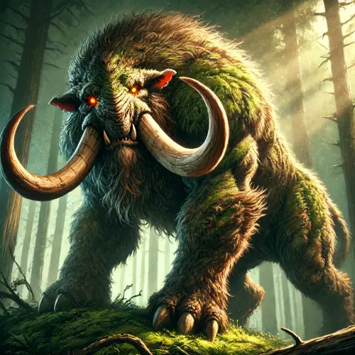 DALL·E 2024 06 16 23.19.07 A large, imposing beast known as the Forest Razorback. It has a powerful,.webp