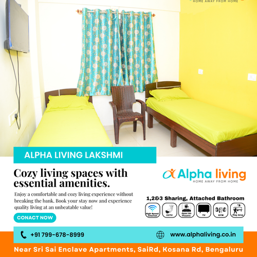 Alpha Living Lakshmi offers affordable stay options in Bangalore with all essential amenities. Enjoy