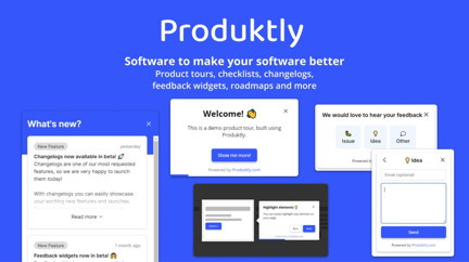 Product tours, checklists, feedback widgets, changelogs, roadmaps & more!