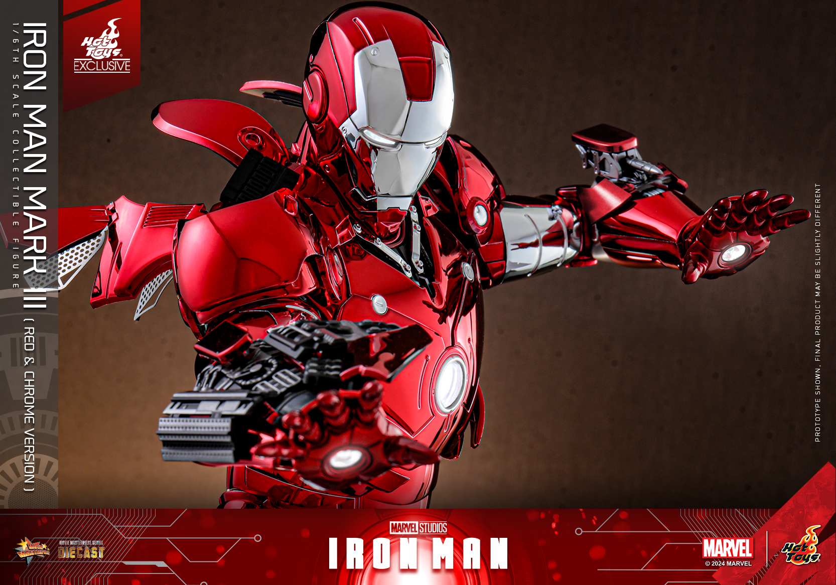 Iron Man – Iron Man Mark III  (Red & Chrome Version) by Hot Toys