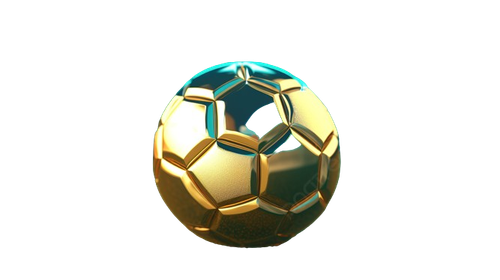 pngtree iconic soccer ball fortuna gold symbol against tidewater green background picture image 6936.png
