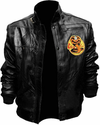 Mens Leather Jacket Red KOBRA Snake Logo Karate Kid Johnny Lawrence Faux Leather Motorcycle Hallowee.jpg