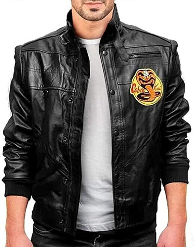 Mens Leather Jacket Red KOBRA Snake Logo Karate Kid Johnny Lawrence Faux Leather Motorcycle Hallowee.jpg
