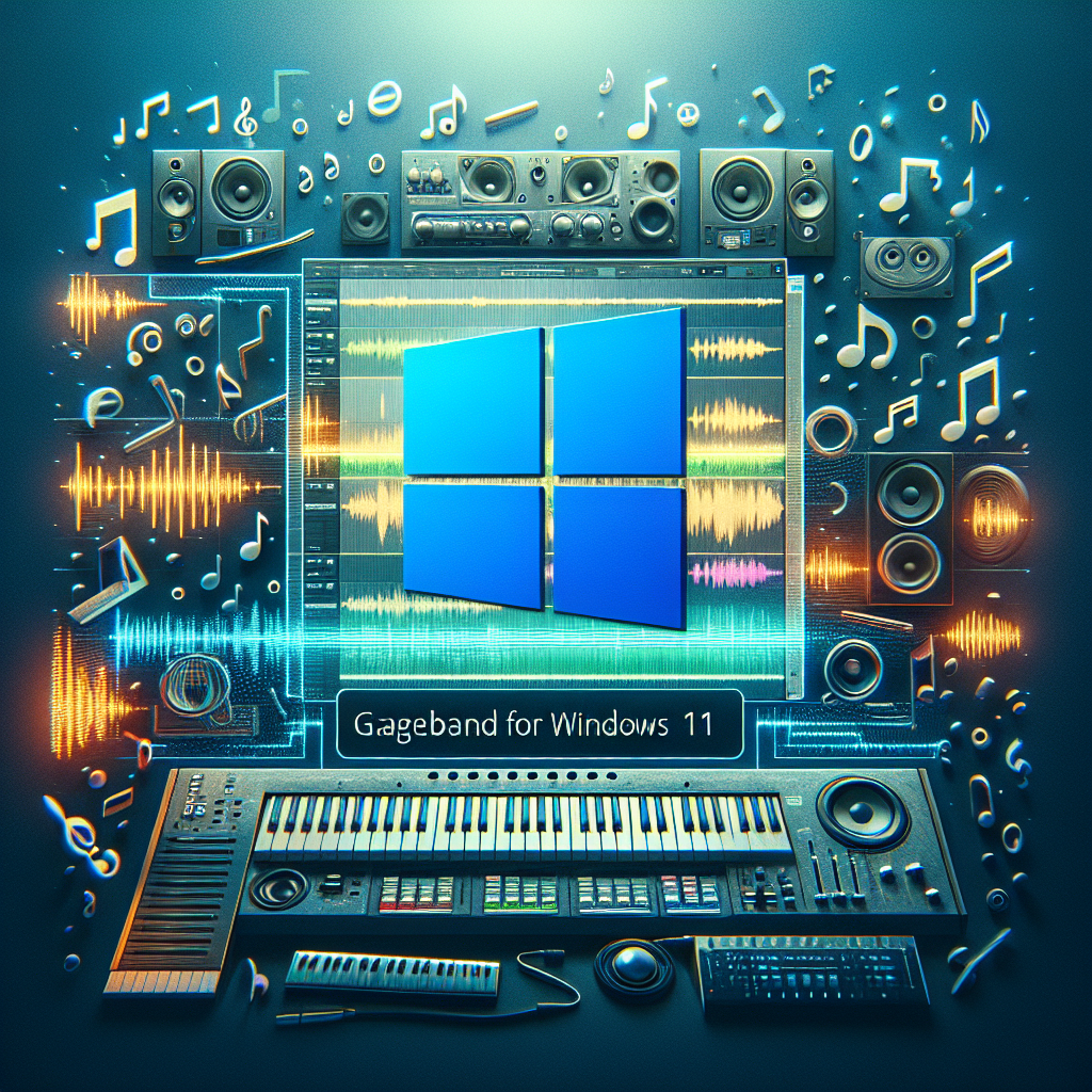 GarageBand para Windows 11 interfaz de usuario de software de música en pantalla