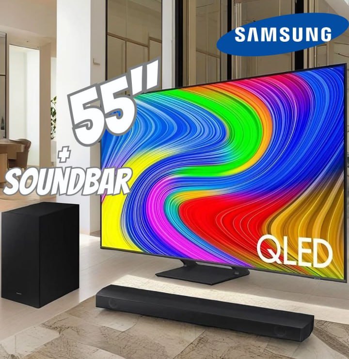 Samsung Combo Smart TV 55″ QLED 4K 55Q65D 2024 + Soundbar HW-B550/ZD