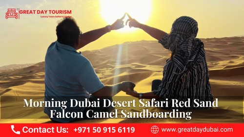 Morning Dubai Desert Safari Red Sand Falcon Camel Sandboarding.jpg