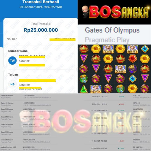 SELAMAT KEPADA ID XXXX JACKPOT PERMAINAN GATES OF OLYMPUS PRAGMATIC PLAY DI WEB BOSANGKA