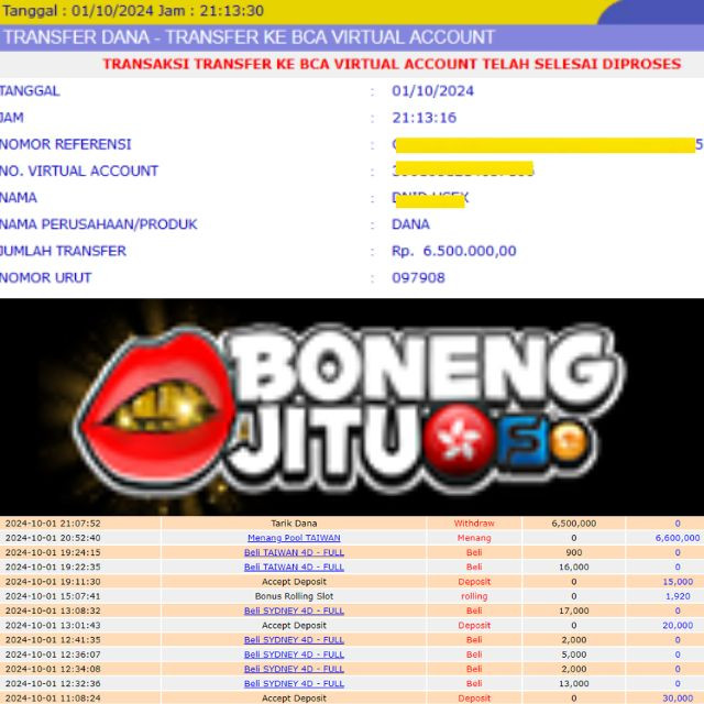 SELAMAT KEPADA ID XXXX JACKPOT POOL TAIWAN DI WEB BONENGJITU