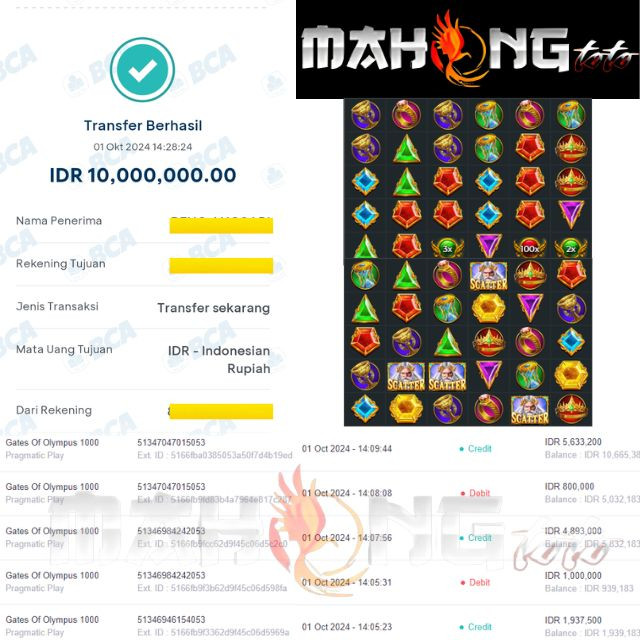 SELAMAT KEPADA ID XXXX JACKPOT PERMAINAN GATES OF OLYMPUS PRAGMATIC PLAY DI WEB MAHONGTOTO