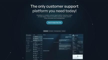 undefined SimpleBase -  AI chatbot, ticket resolution, and Knowledge Base platform.