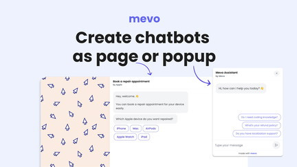 Create your own ChatGPT-like or rule-based chatbot and engage with your visitors in the best way.