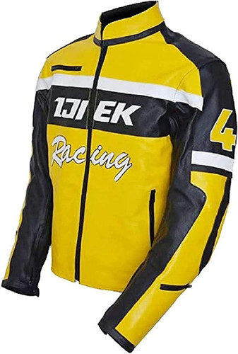 Leather Verse Mens ijiek Biker Jacket Yellow Chuck Greene Motorcyle Leather Jacket 0 (3)