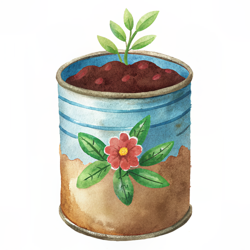 bunt bemalter blumentopf aus einer konservendose .png