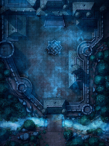 CastleCourtyard night riverfog 30x40.jpg