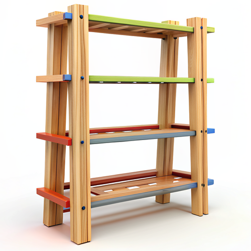einfaches bunt gef rbtes b cherregal bestehend aus.png