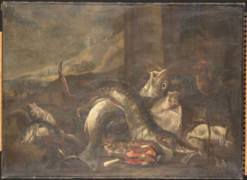 Burgh, R. van Натюрморт с рыбами, 1690, 111,5 cm x 153 cm, Холст, масло