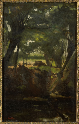 Breitner, George Hendrik Лес, 1923, 41 cm х 26 cm, Картон, масло
