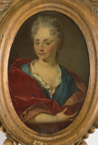 Boonen, Arnold (приписывается) Портрет женщины, 1710, 8 cm x 5,6 cm, Серебро, масло