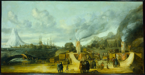 Man, Cornelis de Завод китового жира на Шпицбергене, 1639, 108 cm х 205 cm, Холст, масло