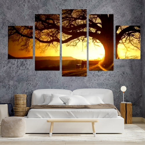 Quadros Decoração 5 Peças Para Sala Quarto Árvore Da Vida Moderno.png