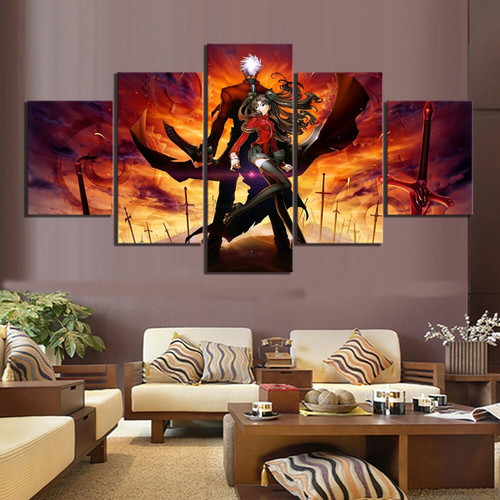 Quadros Decoração 5 Peças Para Sala Quarto Animes Japão Otakus.jpg