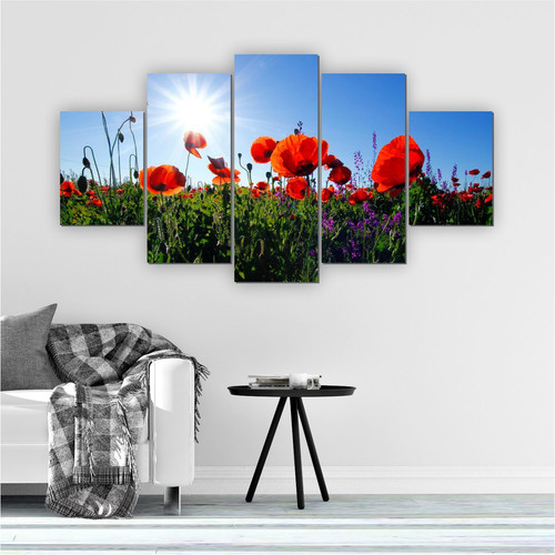 Quadros Decoração 5 Peças Para Sala Quarto Flores Sol Radiante.jpg