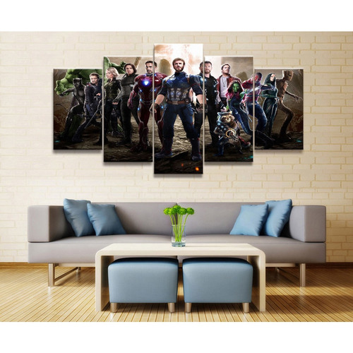 Quadros Decoração 5 Peças Para Sala Quarto Avengers Marvel Herois.jpg