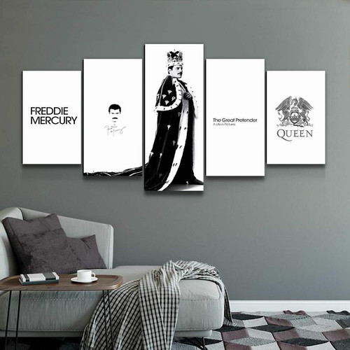 Quadros Decoração 5 Peças Para Sala Quarto Freddie Mercury Queen Of Pop.jpg