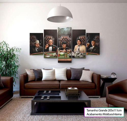 Quadros Decoração 5 Peças Para Sala Quarto Poker Gangsters.jpg