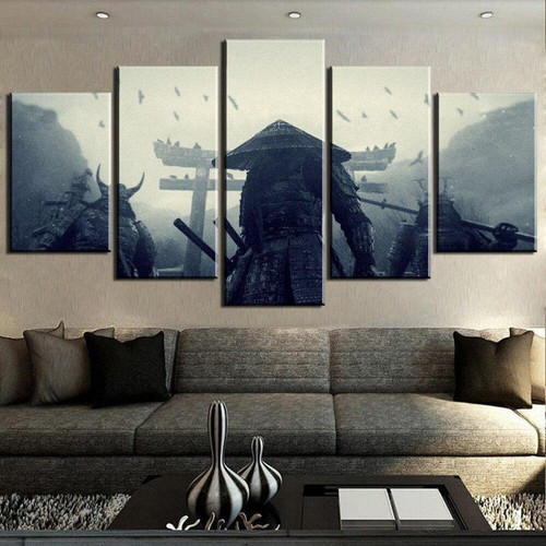 Quadros Decoração 5 Peças Para Sala Quarto Samurai Bushidô Honra.jpg