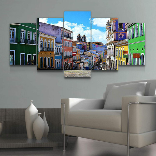 Quadros Decoração 5 Peças Para Sala Quarto Ruas de Salvador bahia cultura.jpg